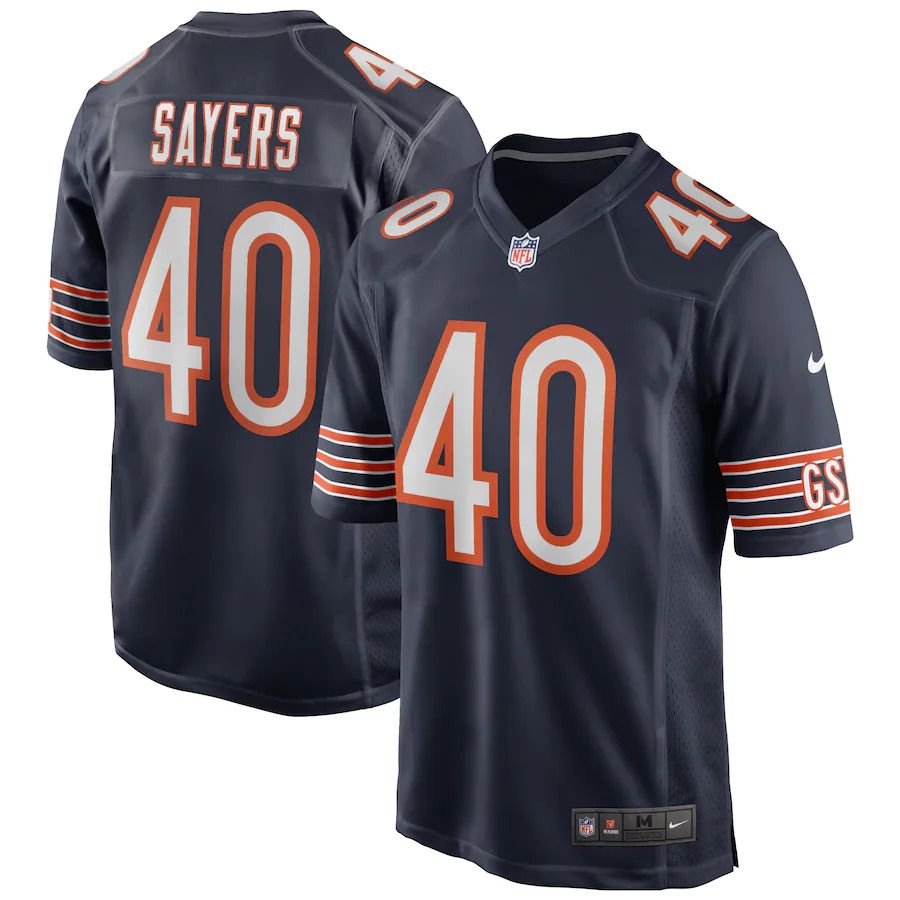 Men Chicago Bears #40 Gale Sayers Nike Navy Game Retired Player NFL Jersey